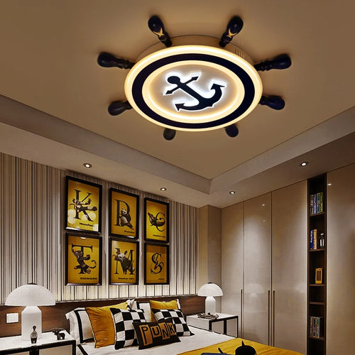 plafonnier moderne design pirate bateau éclairage décoratif LED - vue 6 sur 9