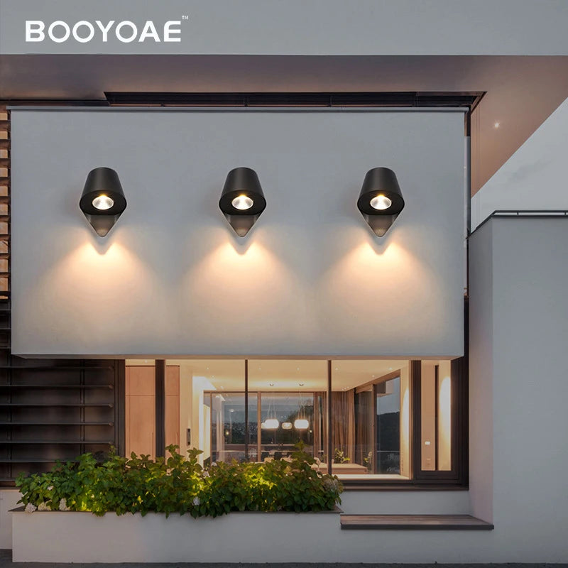 Applique moderne escalier extérieur IP54 entrée maison jardin terrasse avant induction porche aluminium étanche éclairage mural - vue 3 sur 8