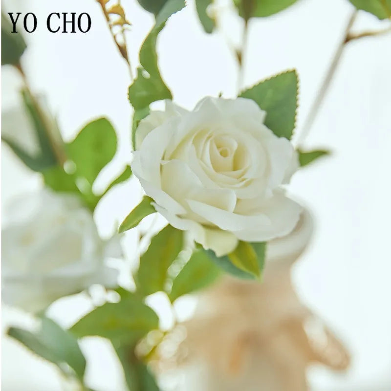 fleurs de roses artificielles en soie pour mariage et décoration - vue 5 sur 14