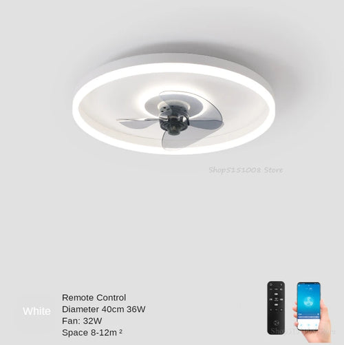plafonnier moderne avec ventilateur et leds 3 couleurs - vue 10 sur 18