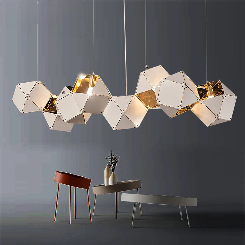 suspension design en fer et pierre pour intérieur moderne - vue 4 sur 5