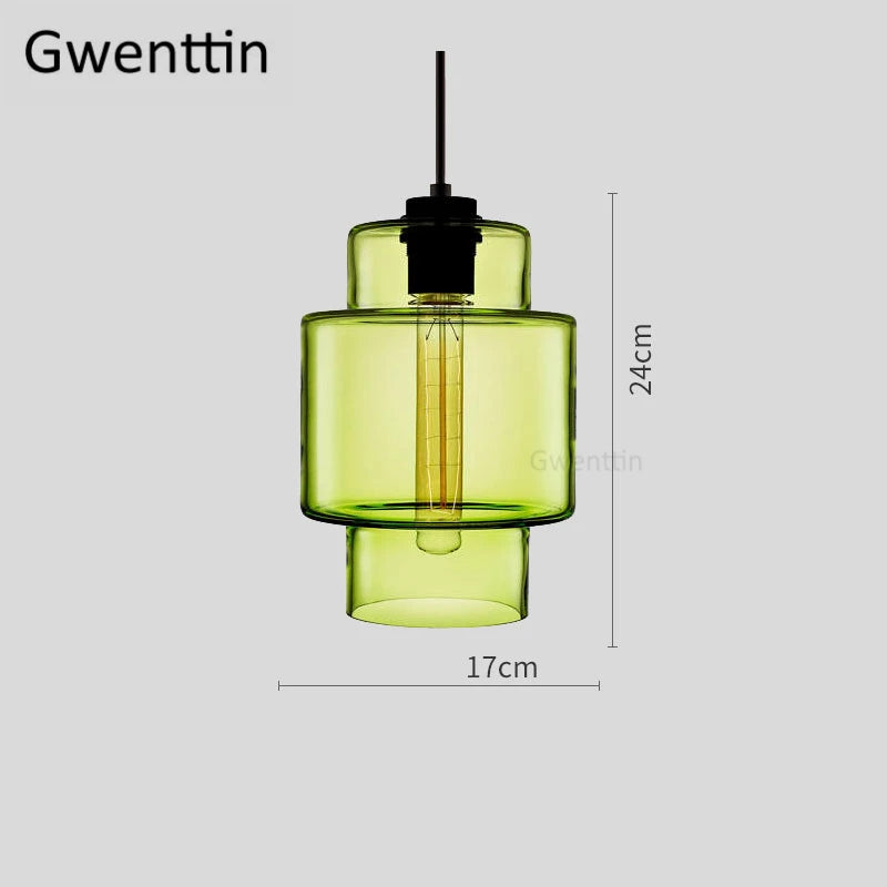 suspension moderne en verre teinté pour décoration intérieure - vue 8 sur 30