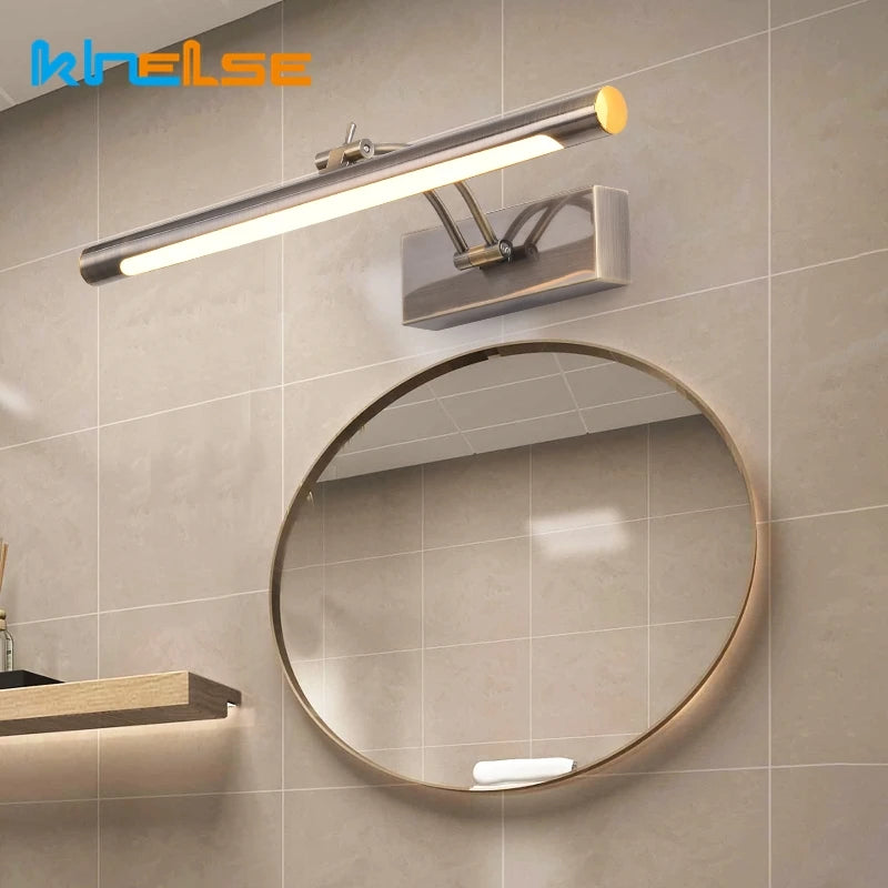 Applique murale led moderne étanche miroir cosmétique acier inox - vue 5 sur 9