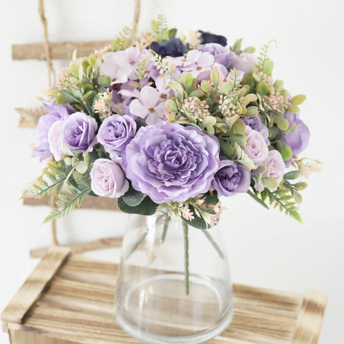 bouquet de pivoines artificielles pour mariage et décoration - vue 2 sur 12