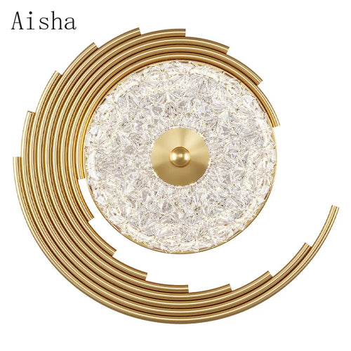 2022 New Year Decoration Wall Lamp Golden Luxury Creative Wall Sconces Nordic Background Wall Bedside Lamp Scandinavian Light - vue 6 sur 9