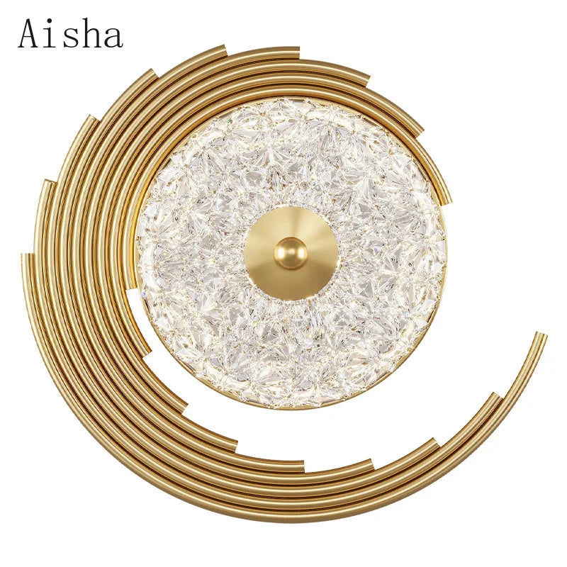 2022 New Year Decoration Wall Lamp Golden Luxury Creative Wall Sconces Nordic Background Wall Bedside Lamp Scandinavian Light - vue 5 sur 9