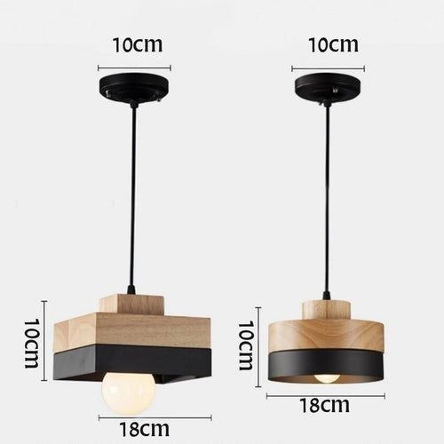 Suspension en bois et métal Scandinavian (carré ou rond) - vue 8 sur 7