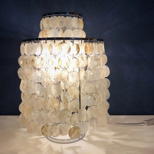 (80j - 5juin) Lampe à poser moderne LED avec plaques nacrées Loredi - vue 7 sur 10