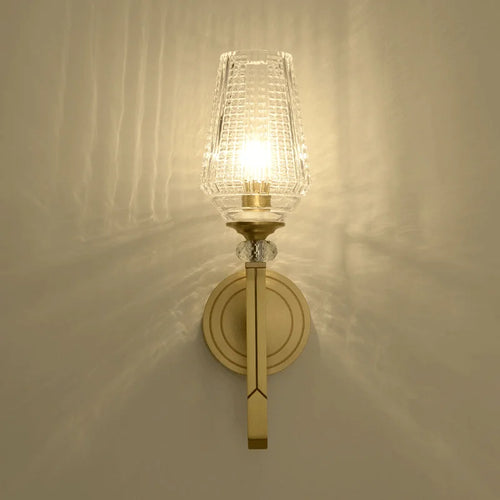 applique murale postmoderne en cristal et cuivre luxe design créatif - vue 3 sur 6
