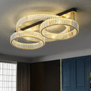 plafonnier de luxe en cuivre et cristal décoration moderne