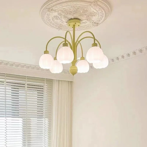 lustre européen en verre de citrouille éclairage led pour intérieur - vue 2 sur 10