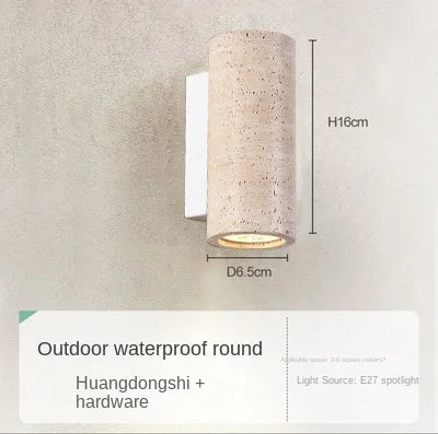 applique murale led wabi sabi en travertin décoratif d'intérieur - vue 8 sur 10