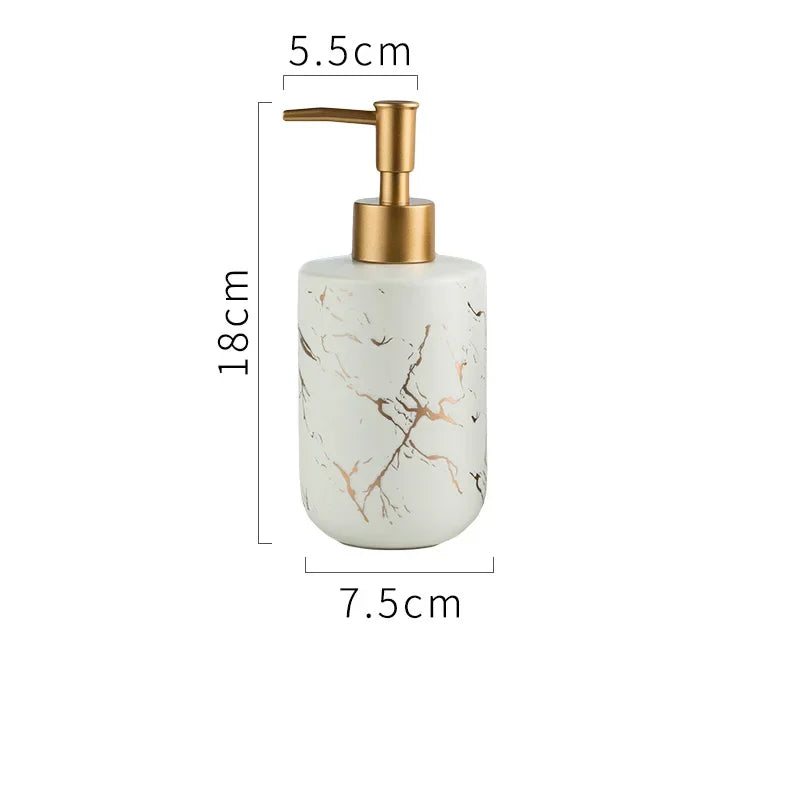 bouteilles en céramique pour savon shampooing et gel douche - vue 12 sur 14