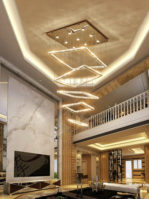 lustre à led minimaliste moderne en cristal design élégant - vue 5 sur 11
