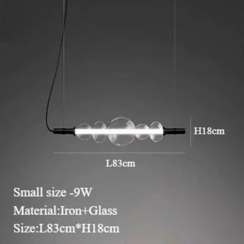 lustre suspendu en verre avec lumières led pour décoration moderne - vue 9 sur 9