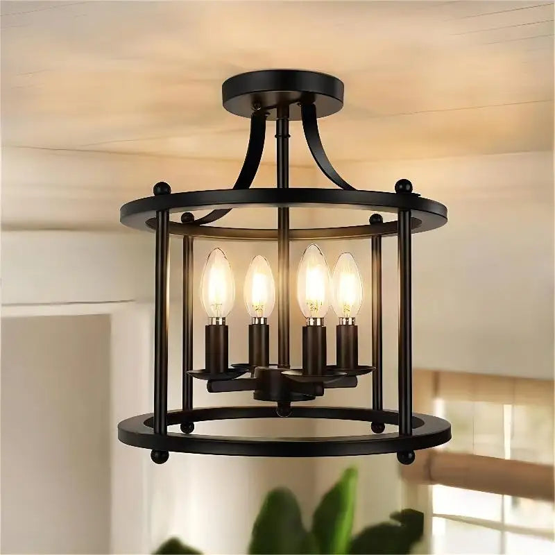 plafonnier led multi-têtes style industriel rétro américain décoratif - vue 9 sur 9
