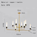 suspension en marbre et cuivre pour éclairage intérieur moderne