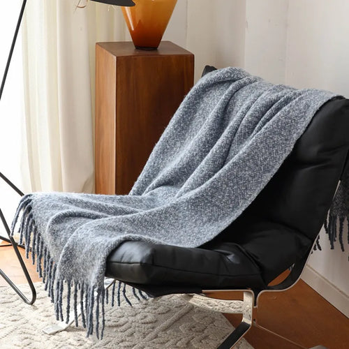 plaid tricot style americain couverture châle salon lit - vue 6 sur 6