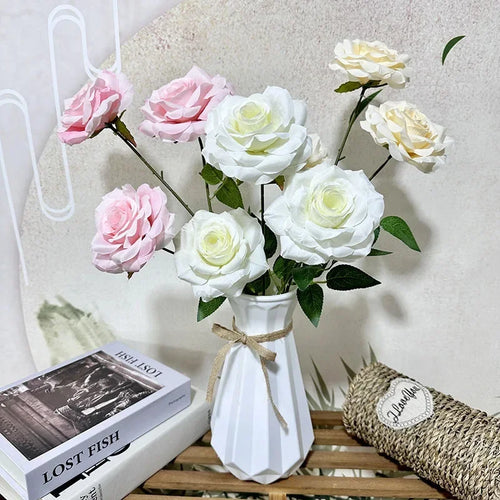 décoration florale en soie avec roses et branches pour fêtes - vue 6 sur 14