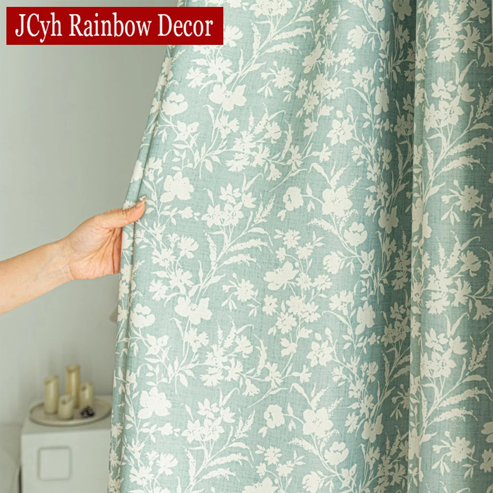 Rideau occultant floral style champetre pour salon chambre - vue 3 sur 8