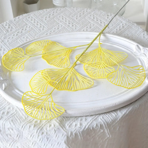 lot de feuilles artificielles ginkgo eucalyptus houx pour décoration florale - vue 9 sur 13