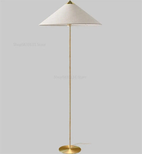 lampadaire led moderne nordique tissé à la main en bambou rotin - vue 8 sur 8