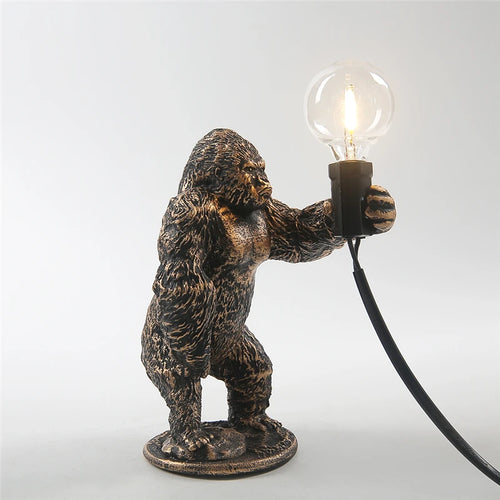 lampe à poser nordique king kong en résine personnalisable animaux - vue 16 sur 15