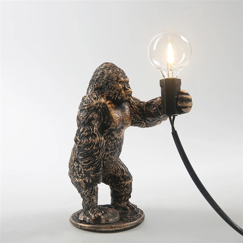 lampe à poser nordique king kong en résine personnalisable animaux - vue 15 sur 15