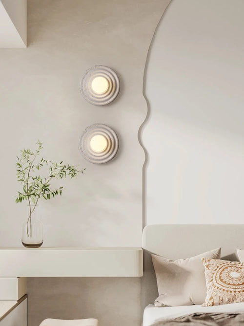 applique murale led rétro en résine luminaire mural rond - vue 4 sur 10