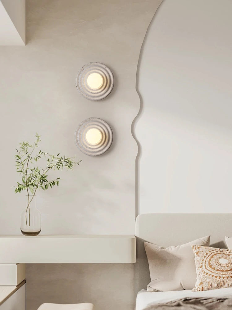 applique murale led rétro en résine luminaire mural rond - vue 3 sur 10