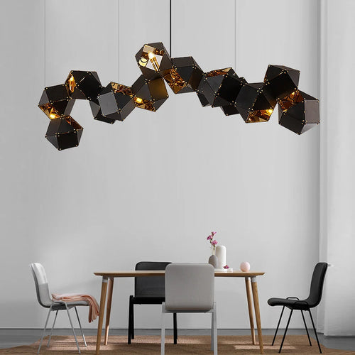 Modern luxury creative LED dining room chandelier New cube art living room decorated kitchen, meeting room hanging chandelier - vue 6 sur 14