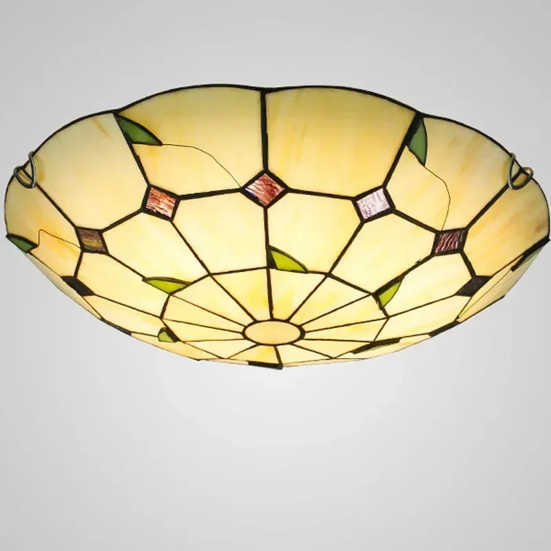 lustre tiffany méditerranéen bohème vitrail pour décoration intérieure - vue 6 sur 9