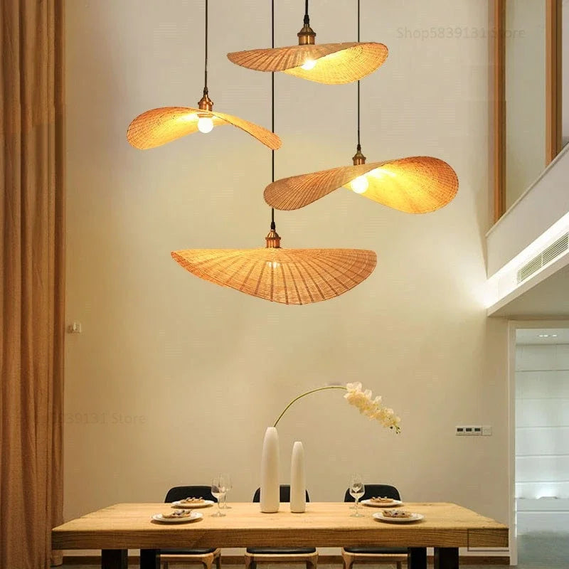 lampes led suspendues modernes faites à la main en bambou - vue 3 sur 6