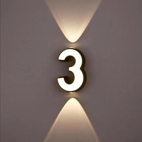 applique murale LED numéro de chiffre intérieur et extérieur IP65 étanche moderne minimalisme Style aluminium porche lumières de jardin - vue 5 sur 15