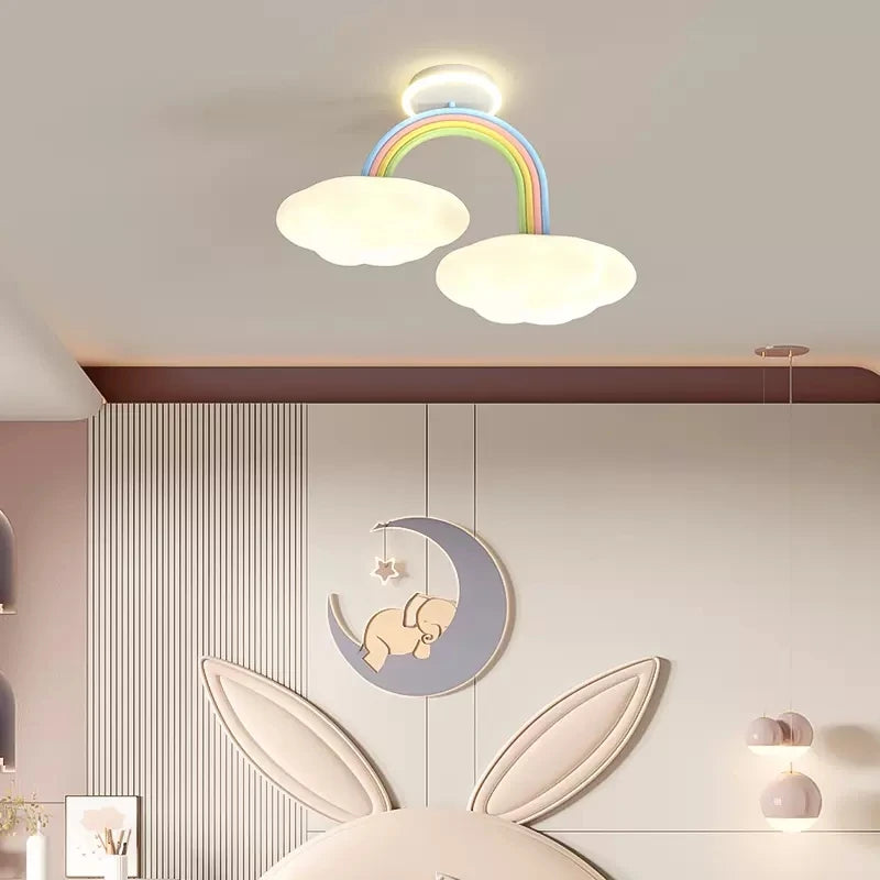 plafonnier LED nuage arc-en-ciel pour chambre enfant - vue 3 sur 7