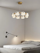 suspension minimaliste en marbre naturel avec éclairage led