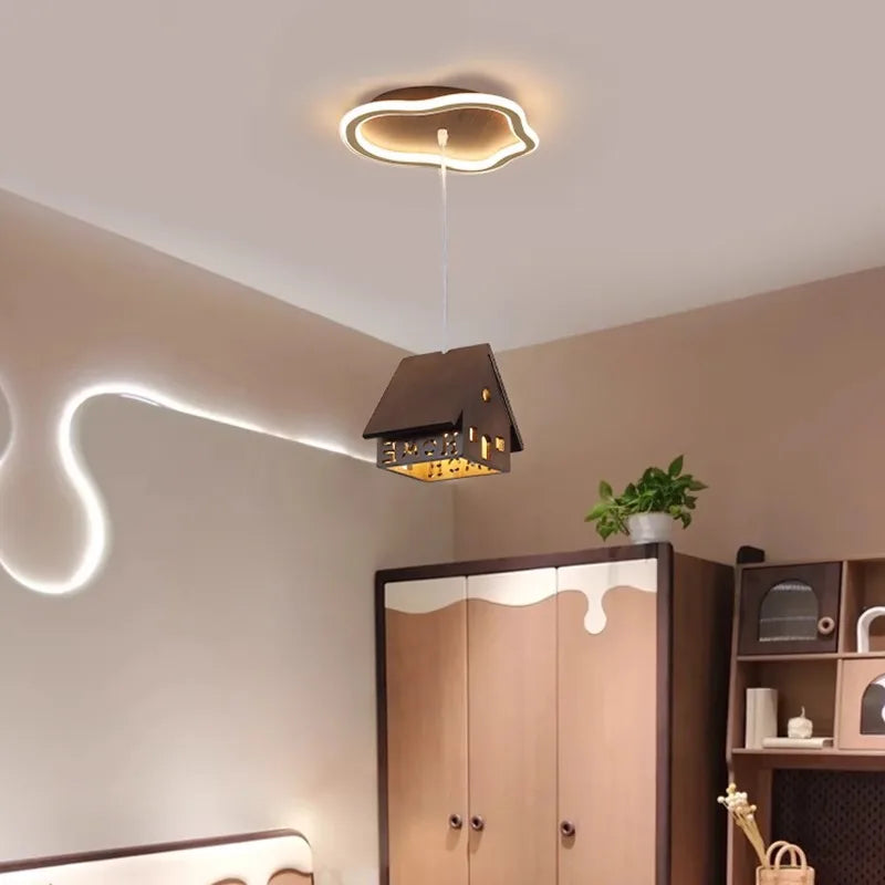 suspension moderne en bois pour décoration créative chambre enfant - vue 4 sur 10
