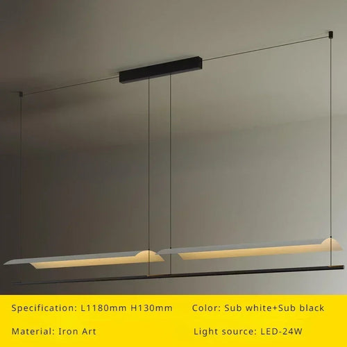 lustre suspendu moderne nordique éclairage design long et simple - vue 9 sur 12