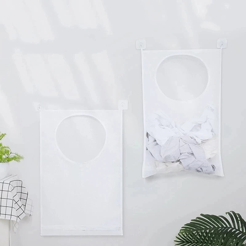 sac à linge pliable avec crochet pour rangement pratique - vue 5 sur 7