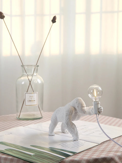 lampe à poser nordique king kong en résine personnalisable animaux - vue 10 sur 15