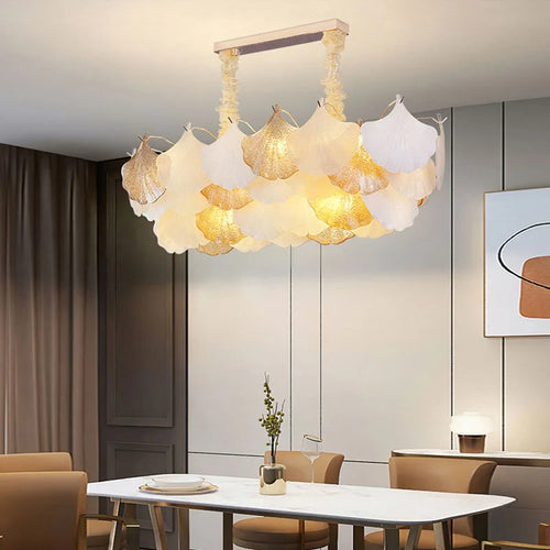 lustre suspendu led art déco ginkgo dimmable pour un éclairage élégant - vue 3 sur 14