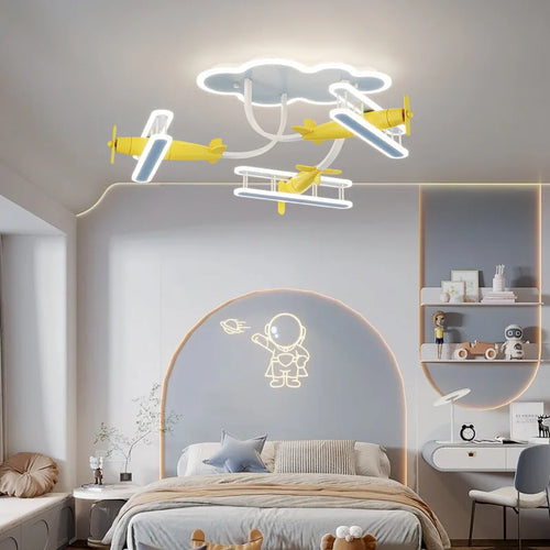 Plafonnier avion télécommande chambre enfants - vue 3 sur 10