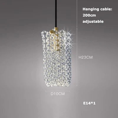 suspension en verre cristal art déco avec éclairage led - vue 10 sur 25