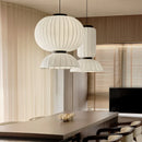 Lustre boule ovale en tissu style soie japonaise design