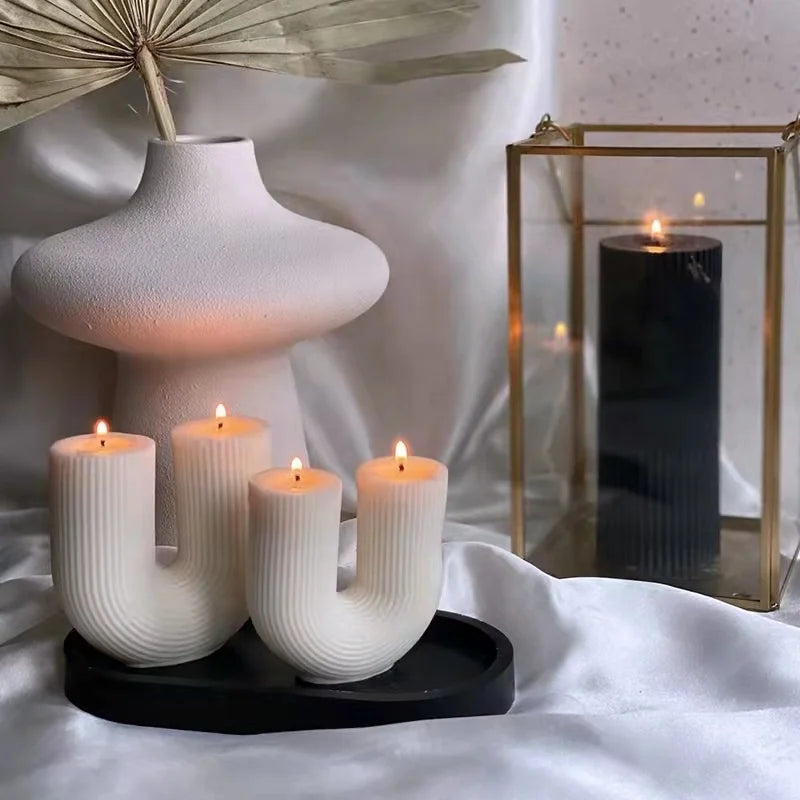 bougies parfumées géométriques en forme de u pour décoration intérieure - vue 2 sur 22