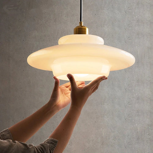 lampe led suspendue moderne en verre pour décoration maison - vue 5 sur 9