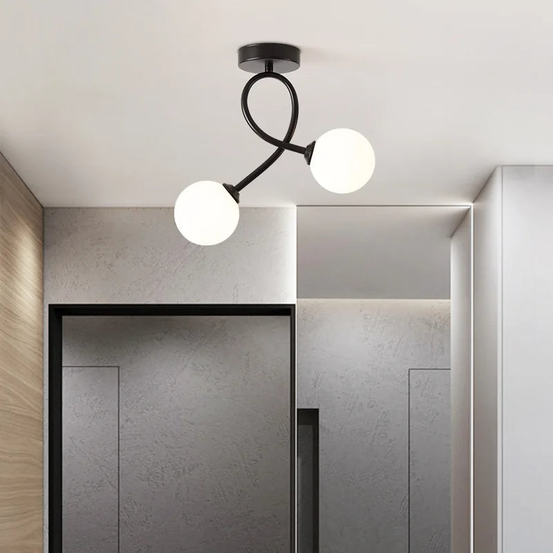 plafonnier moderne minimaliste en verre éclairage intérieur - vue 3 sur 8