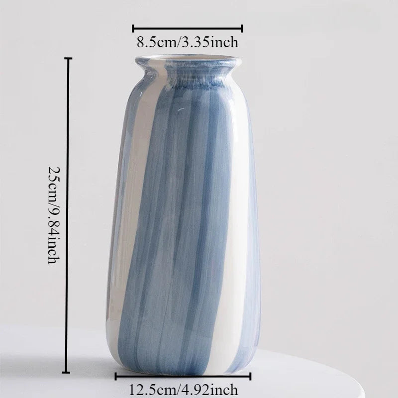 vase en céramique peint à la main pour fleurs séchées et fraîches - vue 7 sur 12