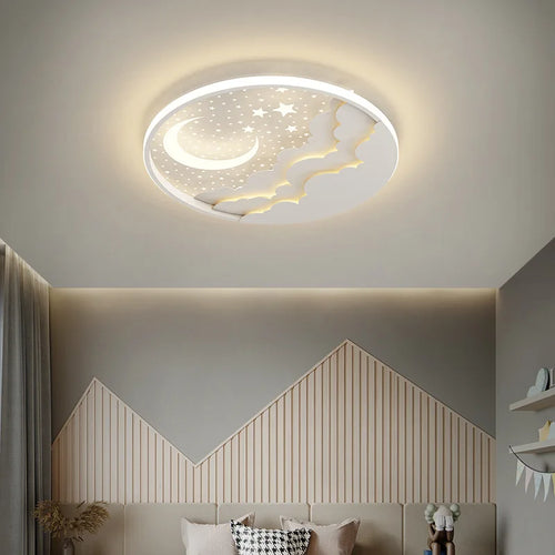 plafonnier led moderne étoile lune pour décoration et lecture - vue 3 sur 12