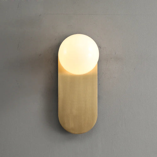 applique murale nordique dorée en cuivre avec boule de verre led - vue 5 sur 6